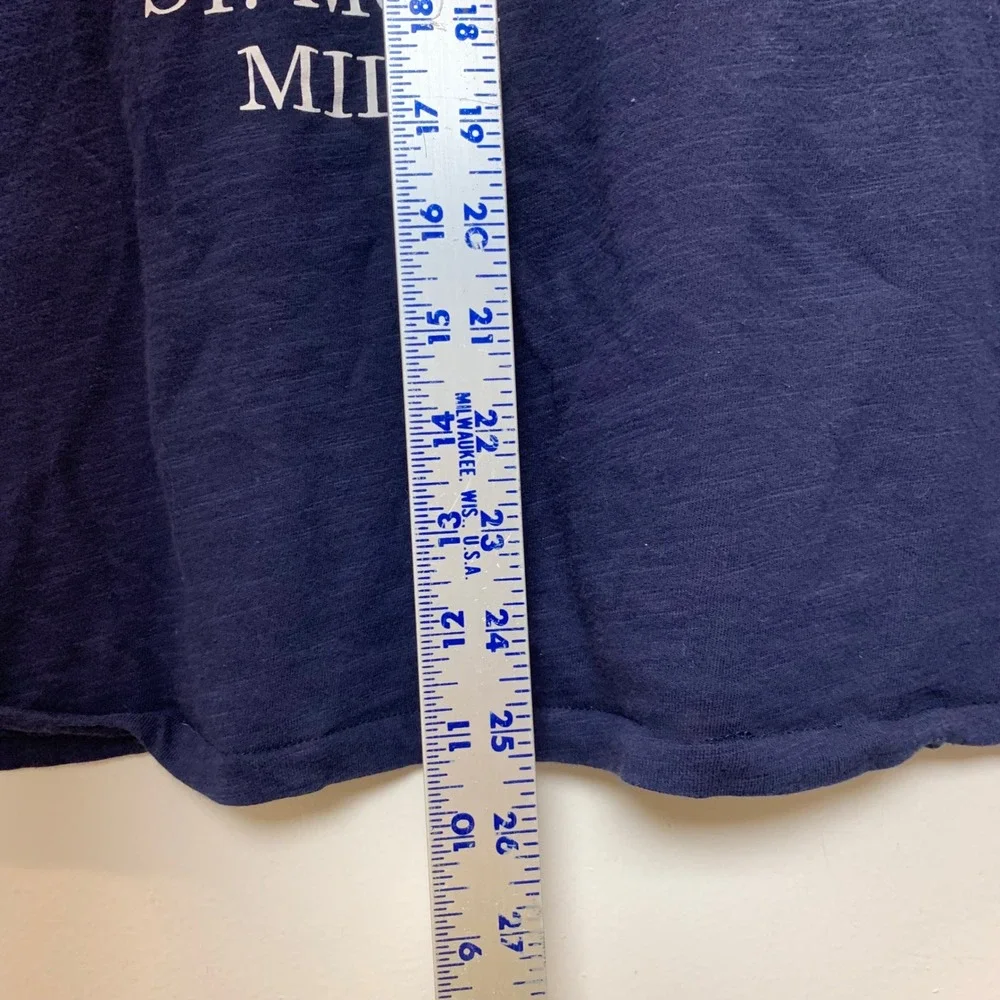 Michael Kors T-Shirt Women XL Navy Blue Excellent City Graphic Slub Knit Tee